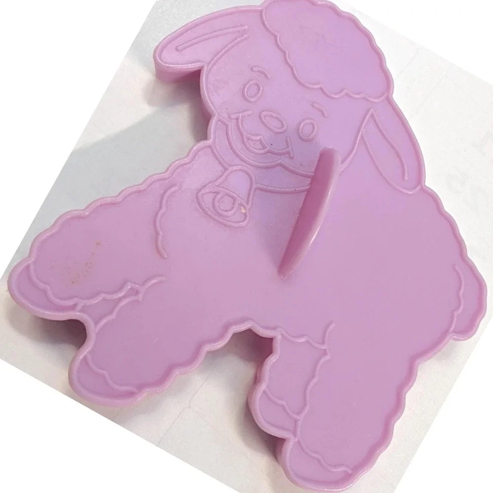 Vintage Wilton Cookie Cutter 1990 Easter Lamb Plastic Purple 3.5